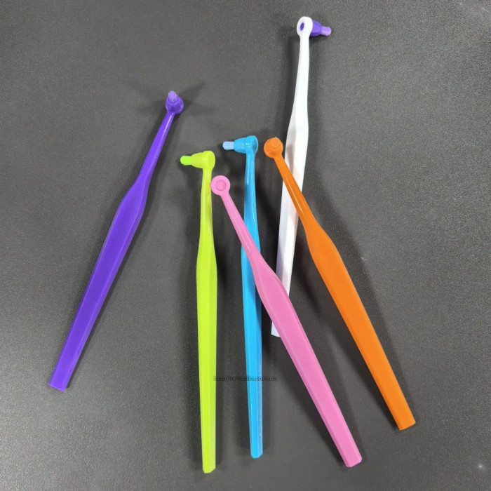 Set of 2 mono-bundle toothbrushes with 8 interchangeable heads, Light Blue